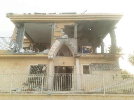 The home of Miri Tamano in Beersheba, damaged by rocket fire from Gaza.